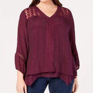 NWT Style & Co Plus Size Layered-Hem Top